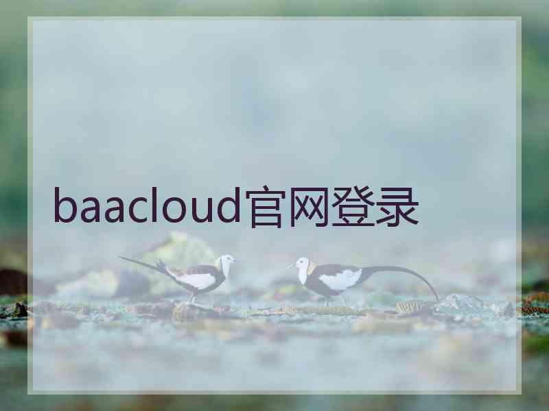 baacloud官网登录