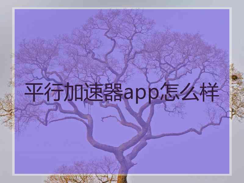 平行加速器app怎么样