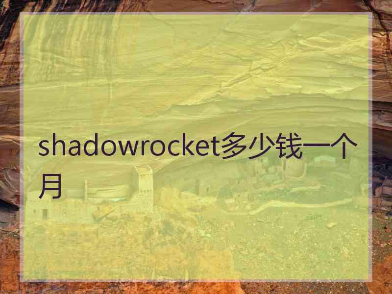 shadowrocket多少钱一个月